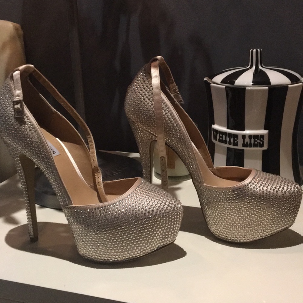 Steve Madden crystal platform shoes